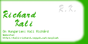 richard kali business card